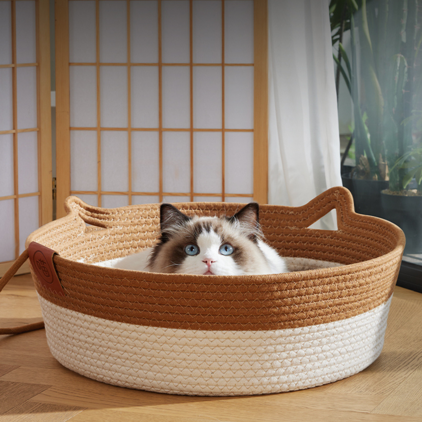 Panier Cocon Tressé pour Chat