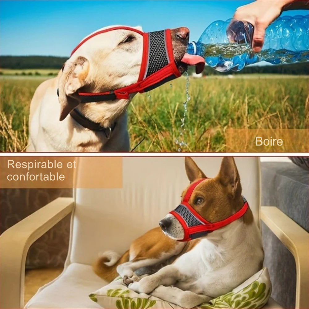 Muselière Réglable en Maille Douce pour Chien